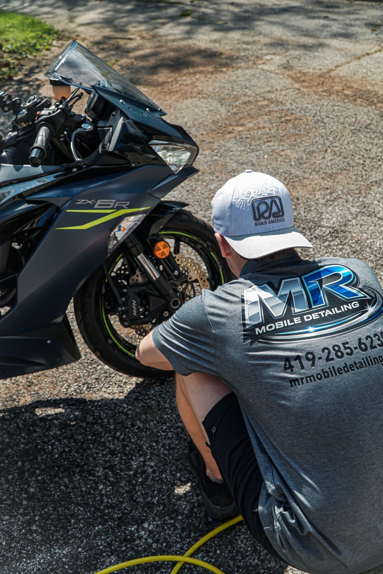 Sportbike detail on-site — mobile detailing in Ashland, Ohio